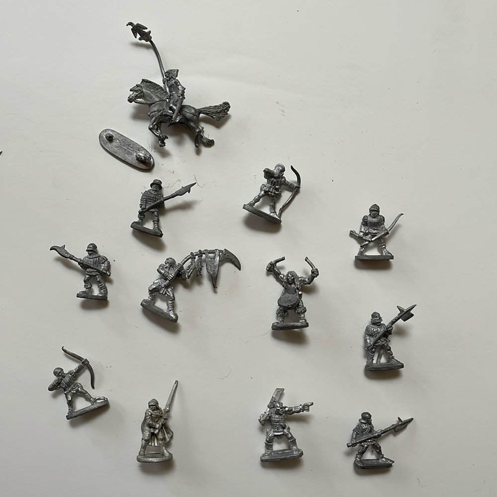 Silver Medieval Figurine Set
